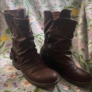 Lollipop Women's Boots Side zippers Brown Leather 10